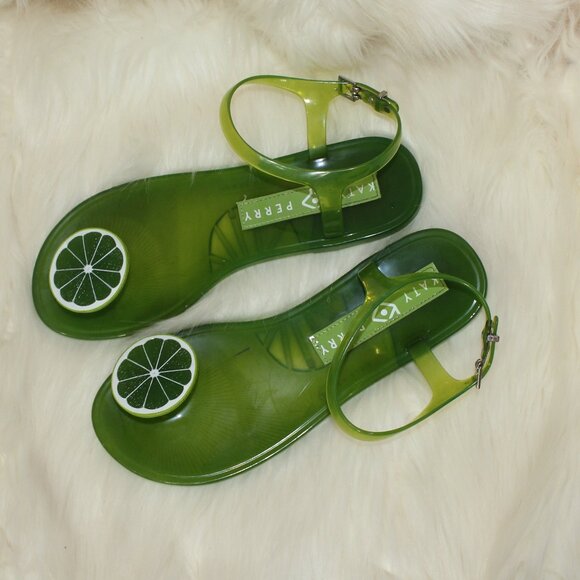 Katy Perry womens The Geli Flat Sandal green Lime size 38/39 - Picture 1 of 8